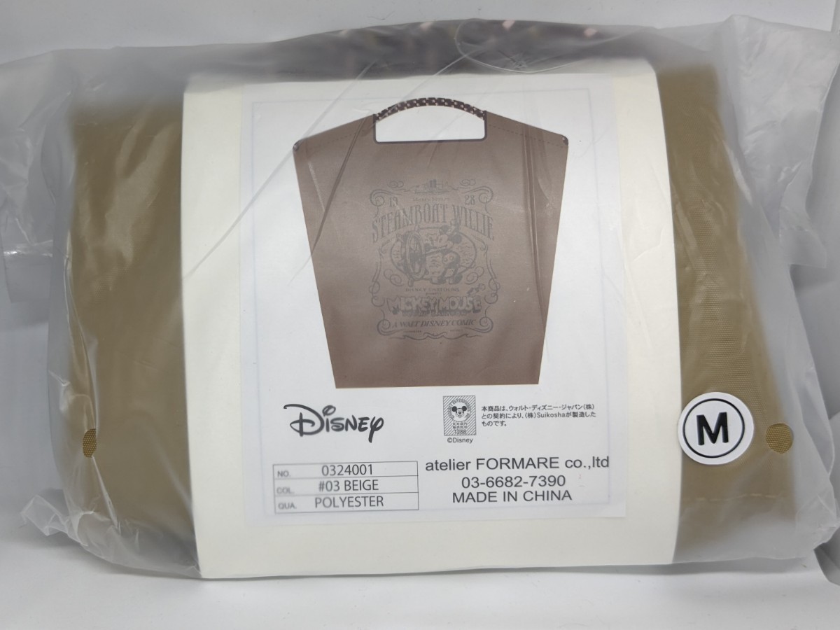 【驚きの値段】 未使用　Ball & Chain　ボールアンドチェーン　Disney　ディズニー　M　0324001　ミッキー　ベージュ エコバッグ