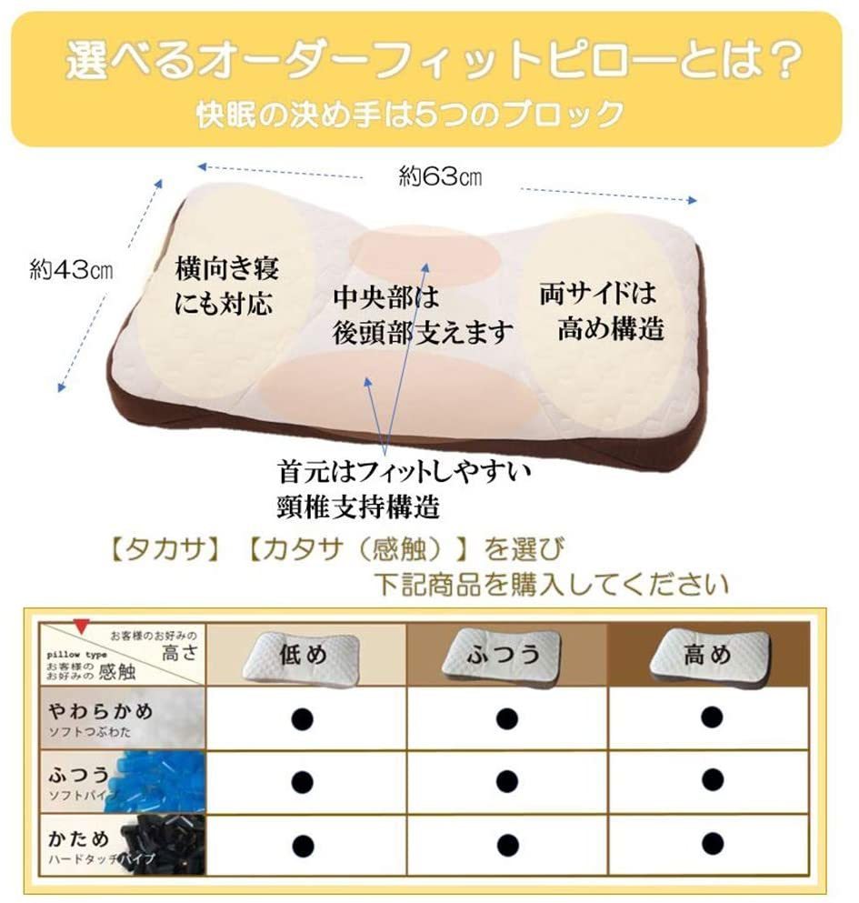 ラウンド 昭和西川 枕 高さ調整可 タカサふつう カタサふつう オーダー