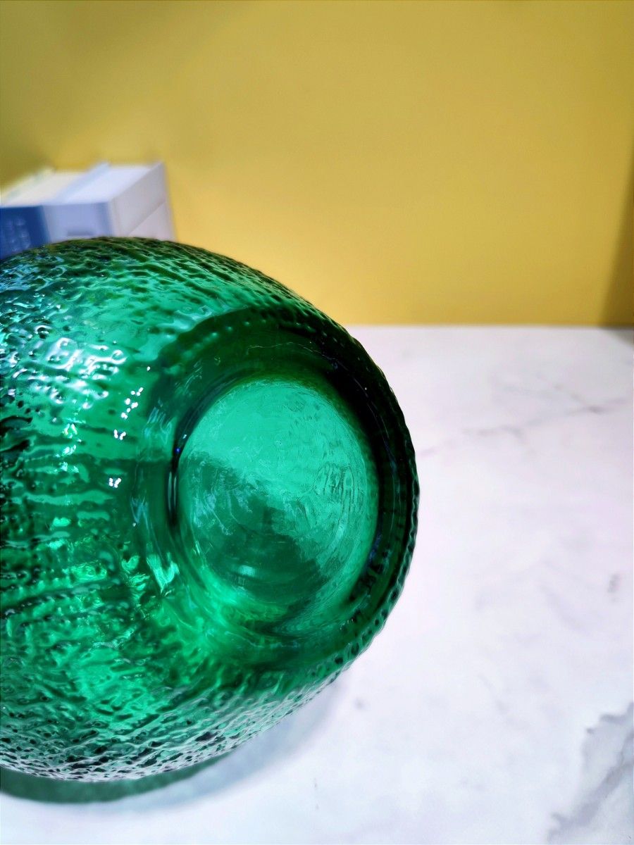 【北欧】 大  グリーン ガラス 花瓶  フラワーベース クリスタル インテリア おしゃれ 透明 クリア  キラキラ 限定 