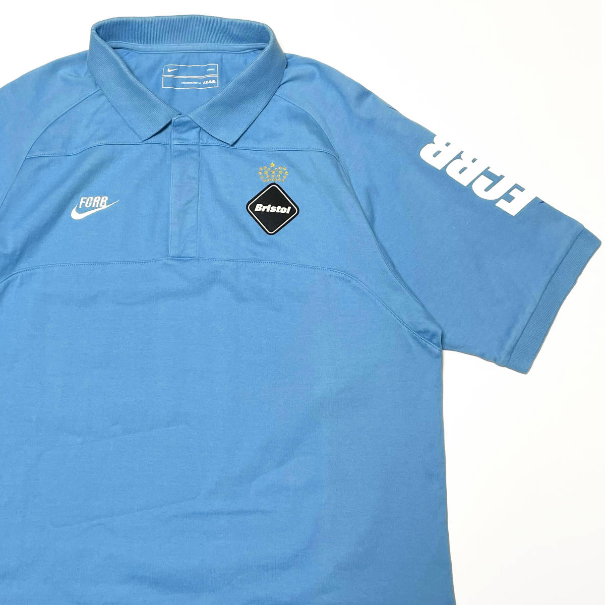 10SS美品LブルーF C Real BristolポロシャツTEAM POLOチームポロ