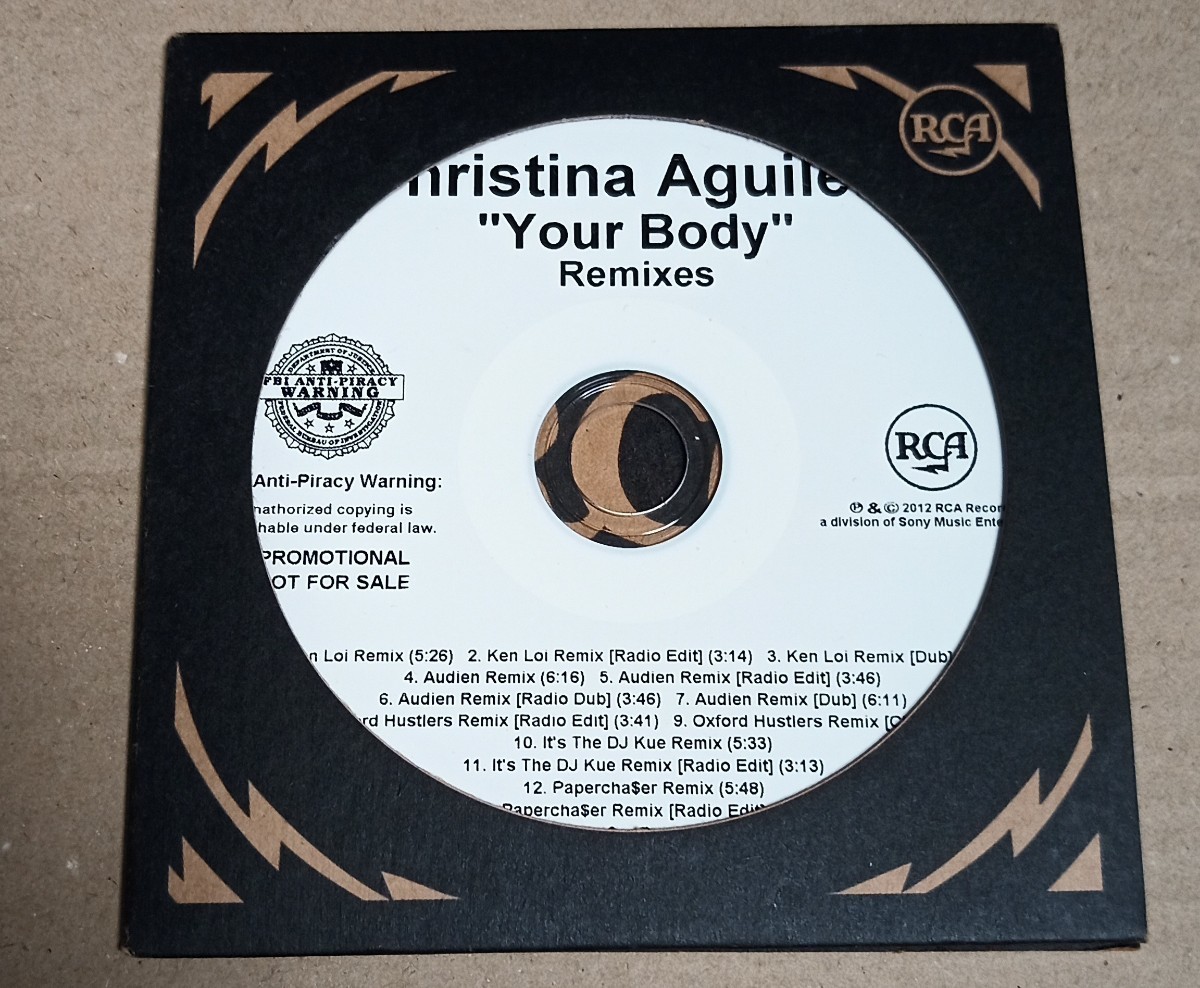 Christina Aguilera / Your Body (Remixes) Christie na*agirela бумага jacket промо CDR