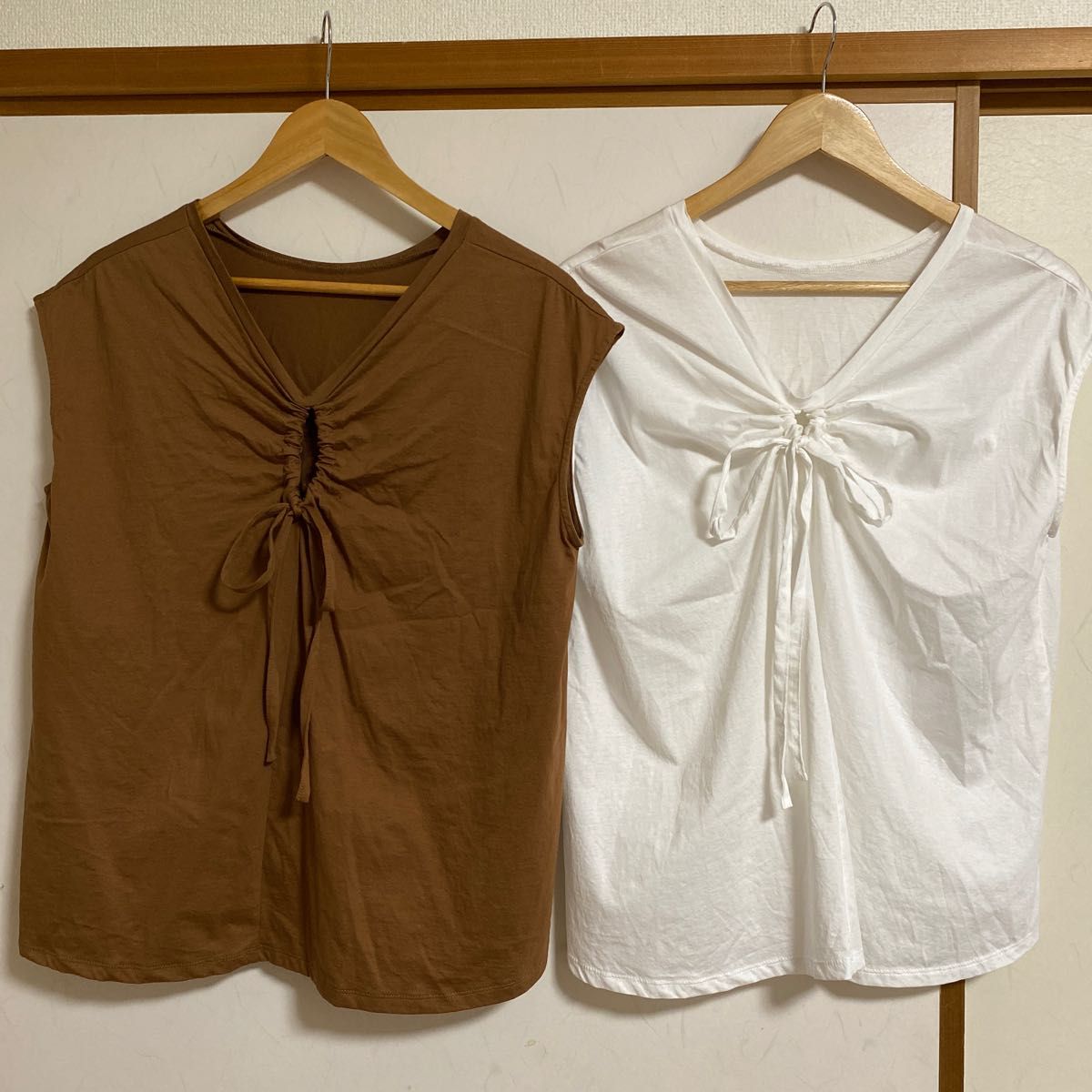 MARBLE WALTZ  カットソー　Lサイズ  綿100%  白、茶色　２枚セット　ホワイト　ブラウン 半袖　Tシャツ