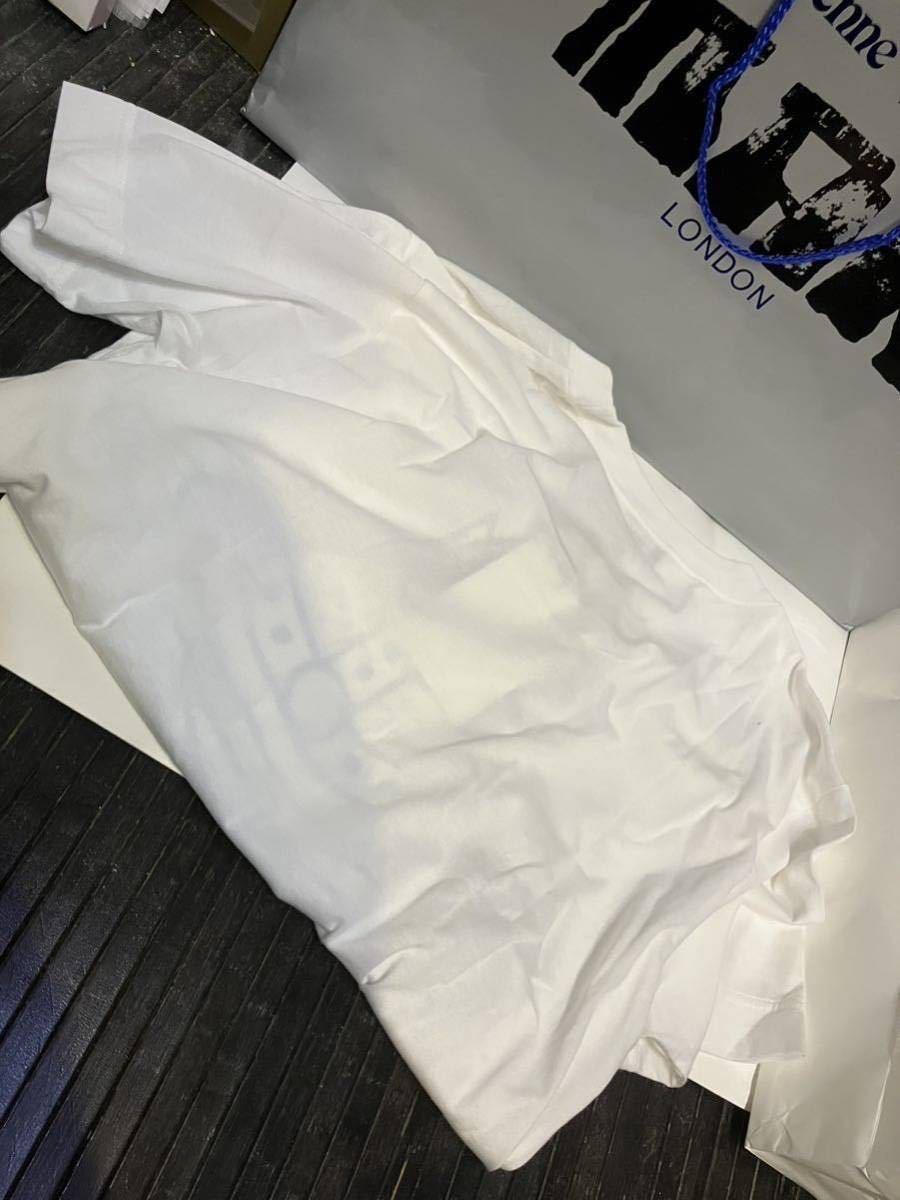送料込●新品●完売品 Vivienne Westwood 半袖Tシャツ44 白G 日本製 青プリントオーブ コットン100% ヴィヴィアンウエストウッド ビビアン
