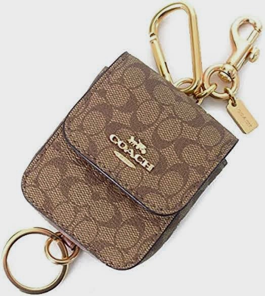 コーチ キーホルダー COACH 小物入れ コインケース バッグ チャーム ポーチ シグネチャー ブラウン 男女兼用　新品 ブランド エアポッズ_画像6