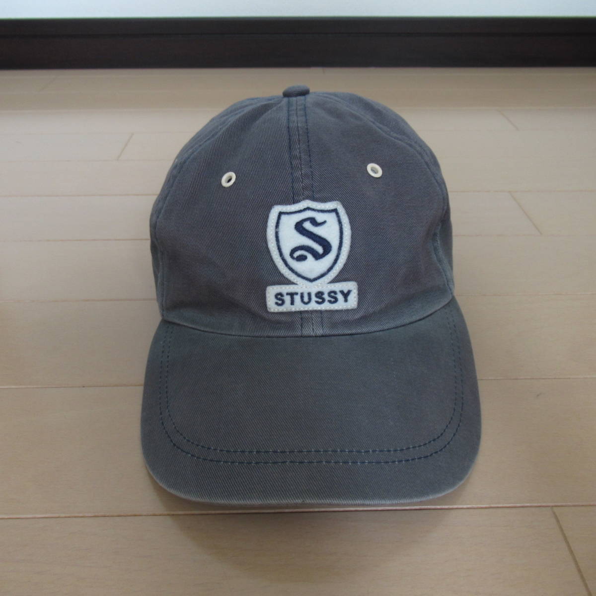 ★即決送込★レア 90s OLD STUSSY CAP キャップ 帽子 オールド hat oldstussy ステューシー 黒 6パネル us古着 vintage skate surf グレー_画像2