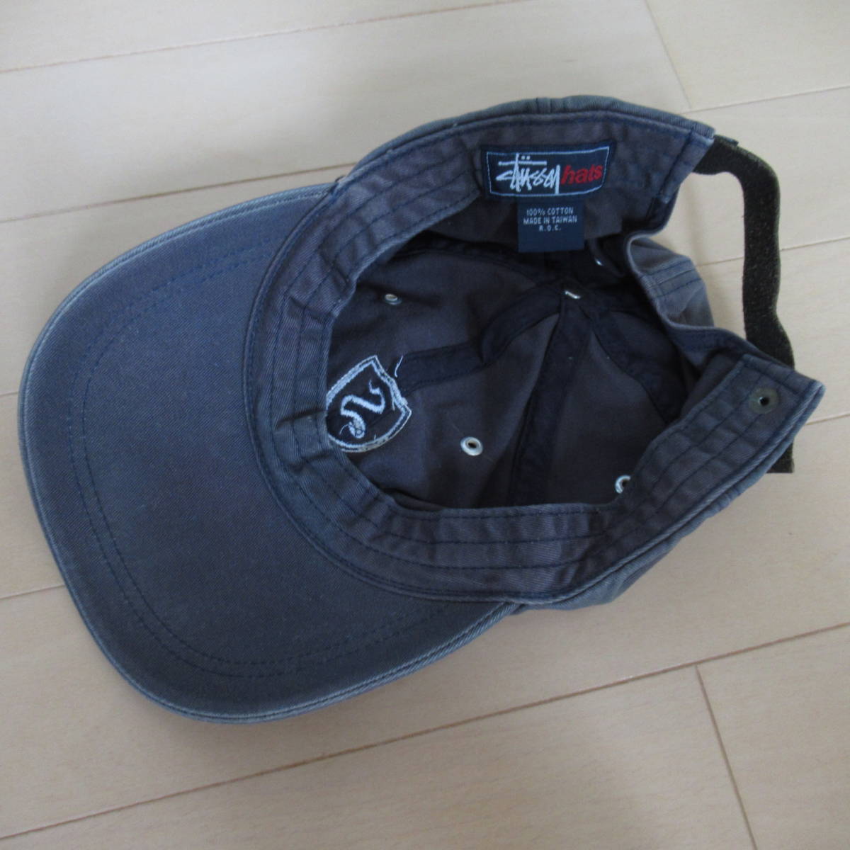 ★即決送込★レア 90s OLD STUSSY CAP キャップ 帽子 オールド hat oldstussy ステューシー 黒 6パネル us古着 vintage skate surf グレー_画像3