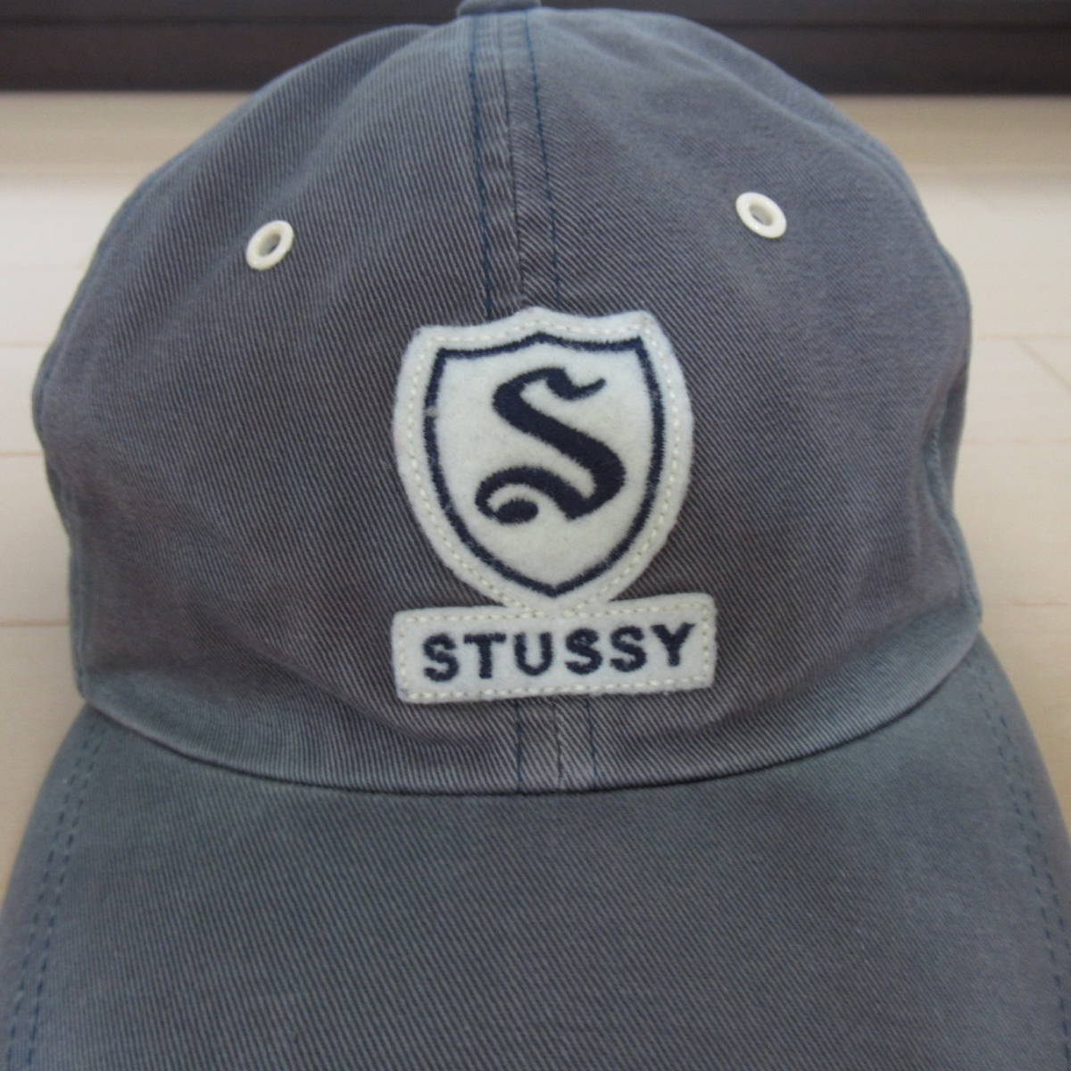 ★即決送込★レア 90s OLD STUSSY CAP キャップ 帽子 オールド hat oldstussy ステューシー 黒 6パネル us古着 vintage skate surf グレー_画像5