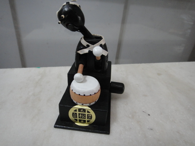 神戸人形 太鼓打ち からくり人形 郷土玩具 キヨシマ屋製 廃絶品(木工