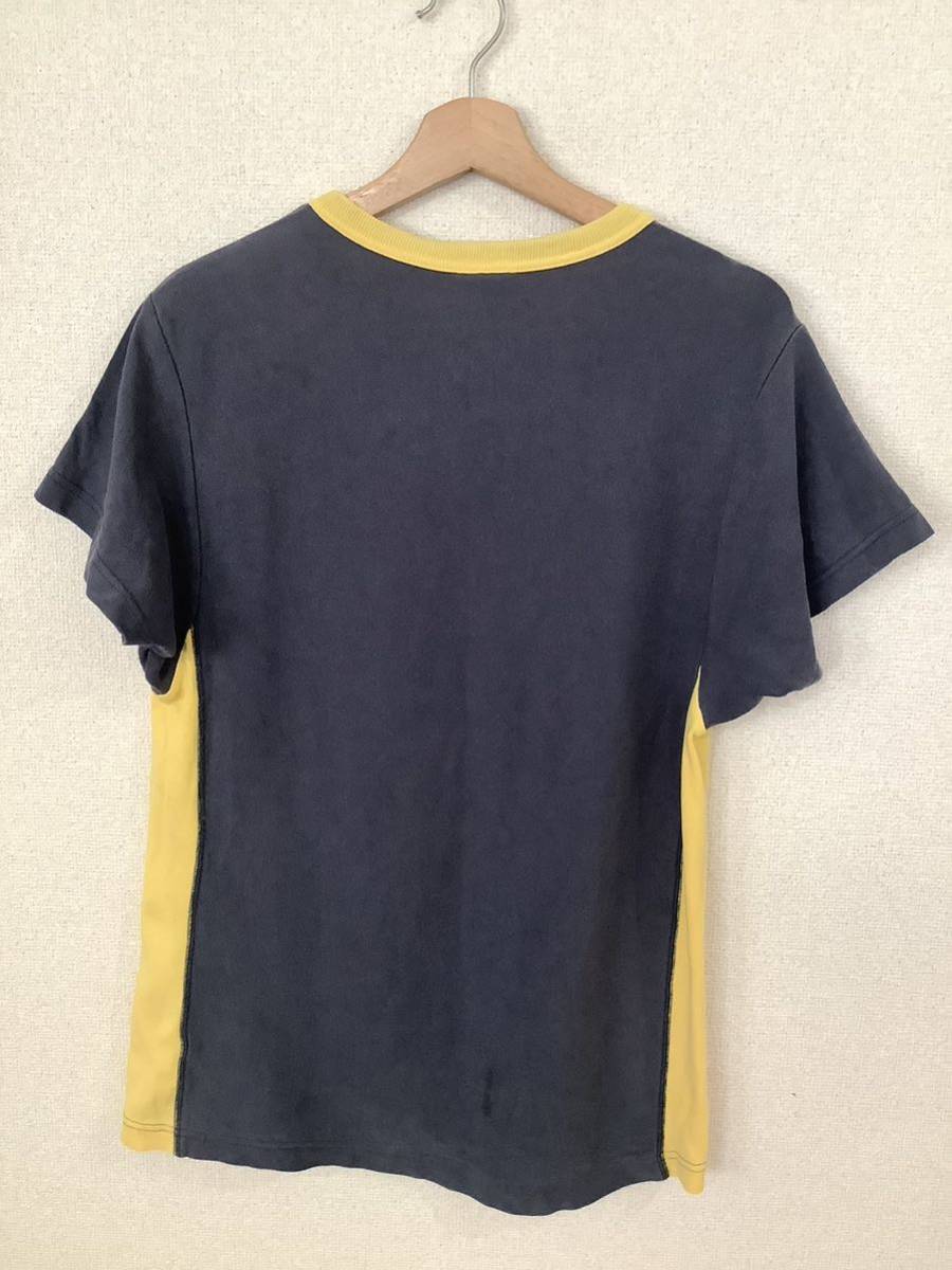 Champion チャンピオン　REVERSE WEAVE T-SHIRTS 半袖Tシャツ 2トーン　前V ビンテージ　アメカジ　古着　ネイビー_画像2