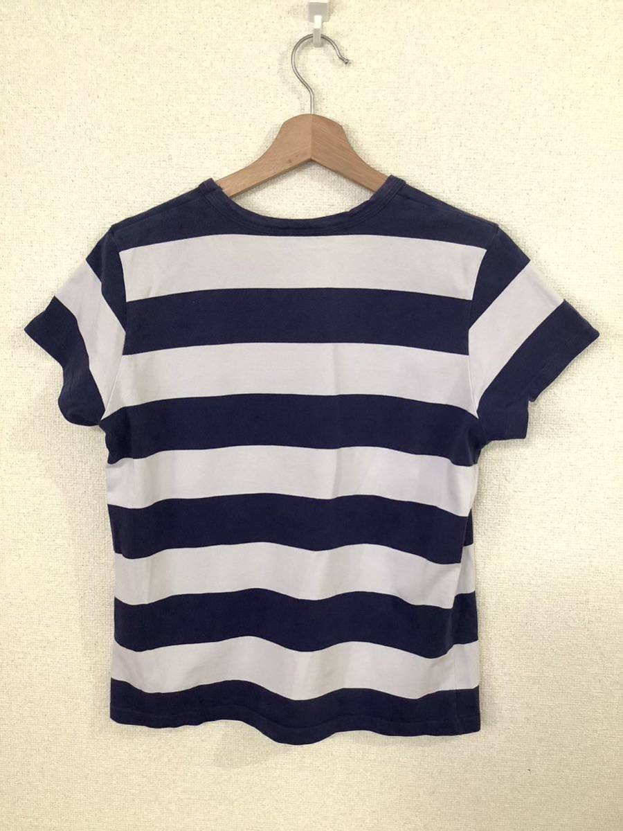 agnes b アニエス・ベー　半袖Tシャツ ボーダーTシャツ レディース　トップス カットソー　ネイビー　セレクト　古着_画像2