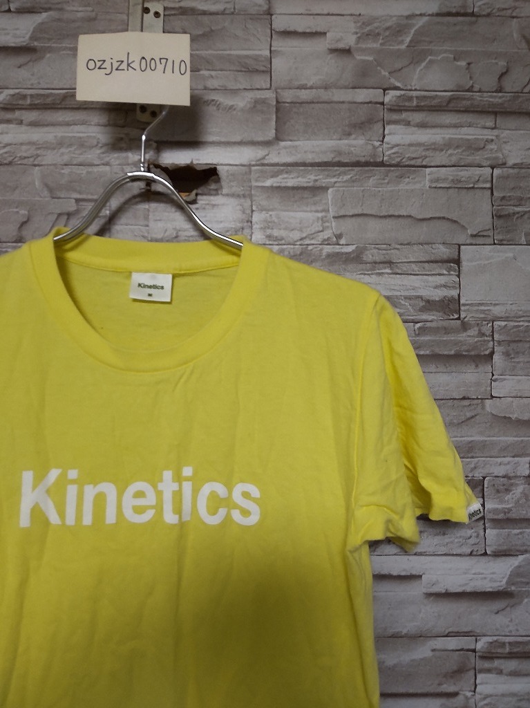 men's F143 Kinetics キネティクス ロゴ プリント 半袖 Tシャツ M イエロー_画像1