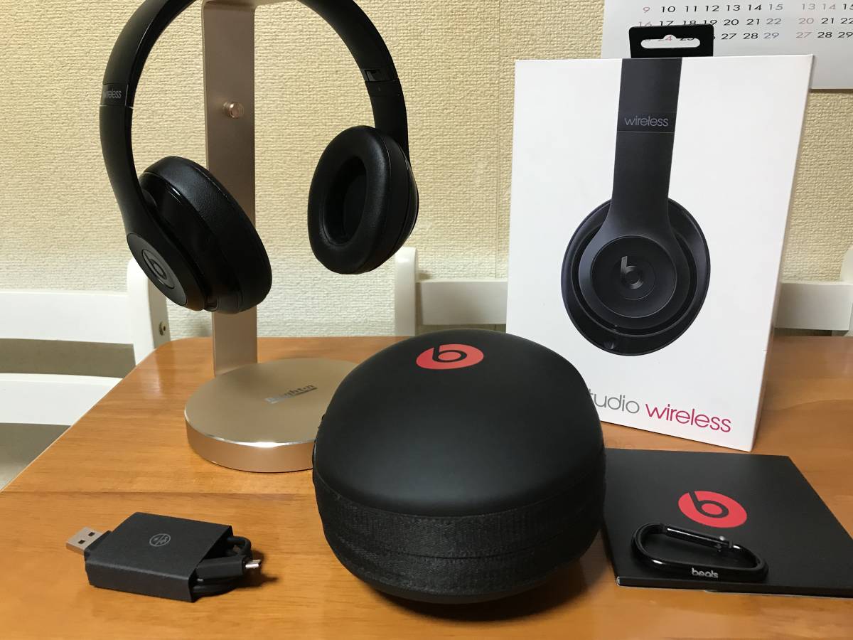 Beats Studio無線藍牙啞光黑色降噪耳機 原文:美品　Beats Studio Wireless Bluetooth　マットブラック　ノイズキャンセリング　ヘッドホン