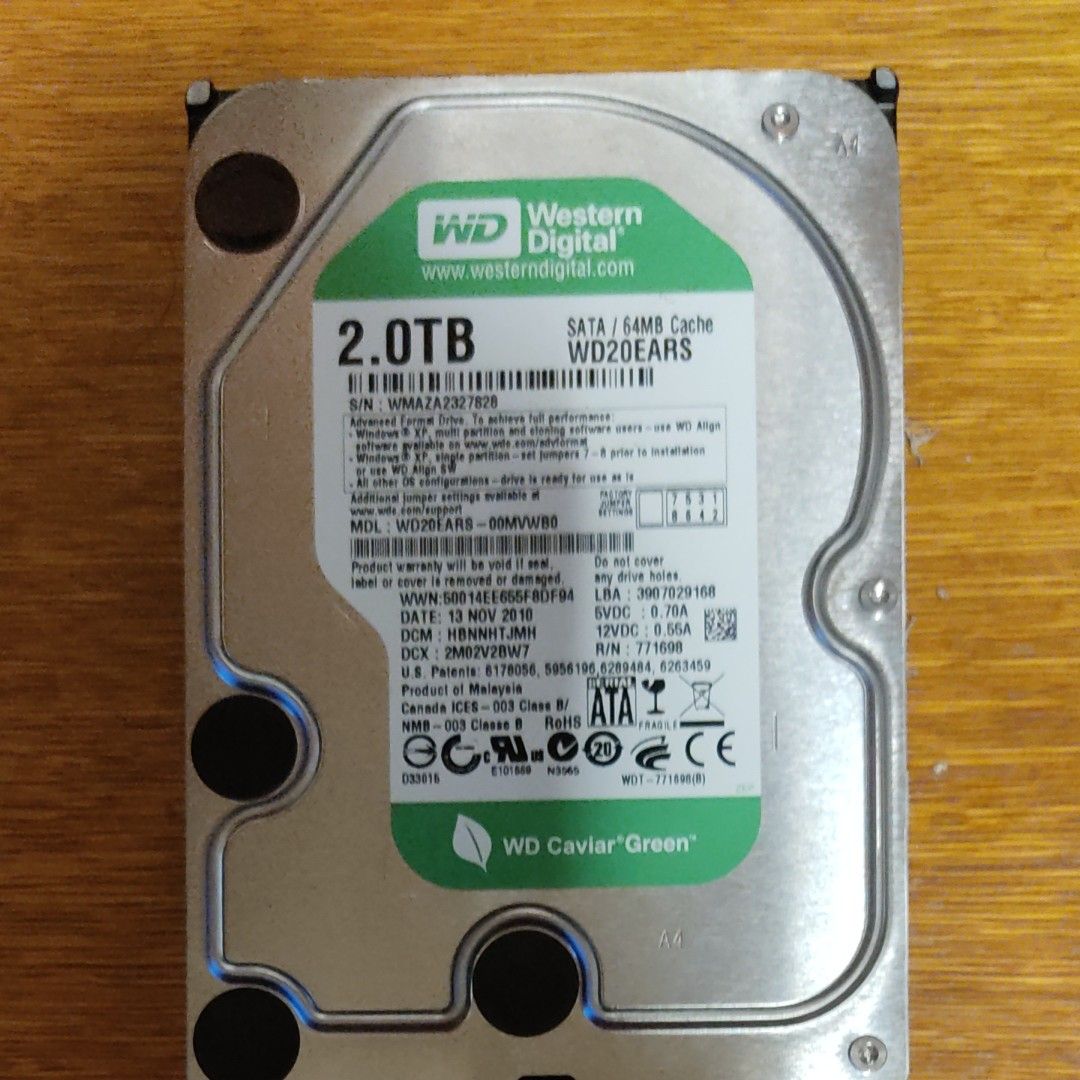 Western Digital SATA HDD 2TB ジャンク