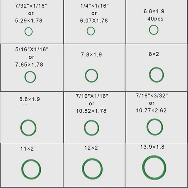 212個 エアコン Oリング 18種 R134a カーエアコン HFC-134a 車 自動車 修理 ラバー リング ガスケット パッキン A/C_画像2