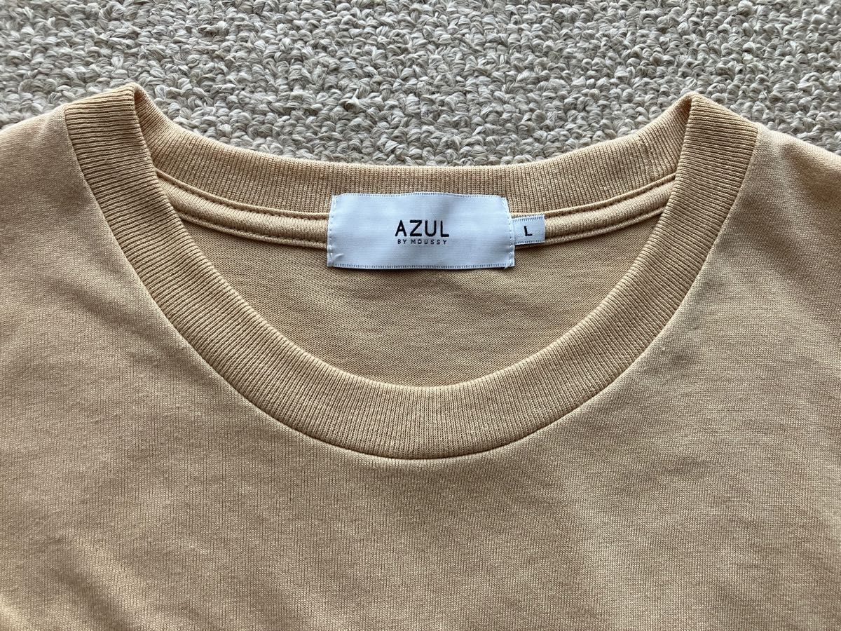 AZUL BY MOUSSY プリントTシャツ L ベージュアズールバイマウジー