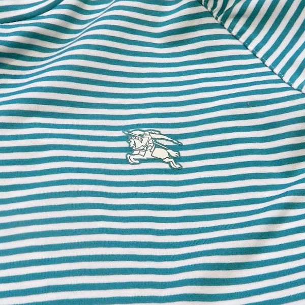 BURBERRY GOLF Burberry Golf окантовка Logo футболка с длинным рукавом стрейч Golf одежда спорт одежда cut and sewn синий зеленый белый 1 / S прекрасный товар 