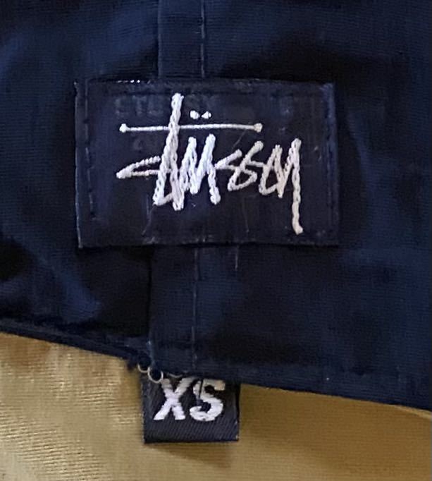 80s Stussy ステューシー ウインドブレーカー 新品タグ付き デッドストック ベージュ×ネイビー 激レア サイズ XS_画像6