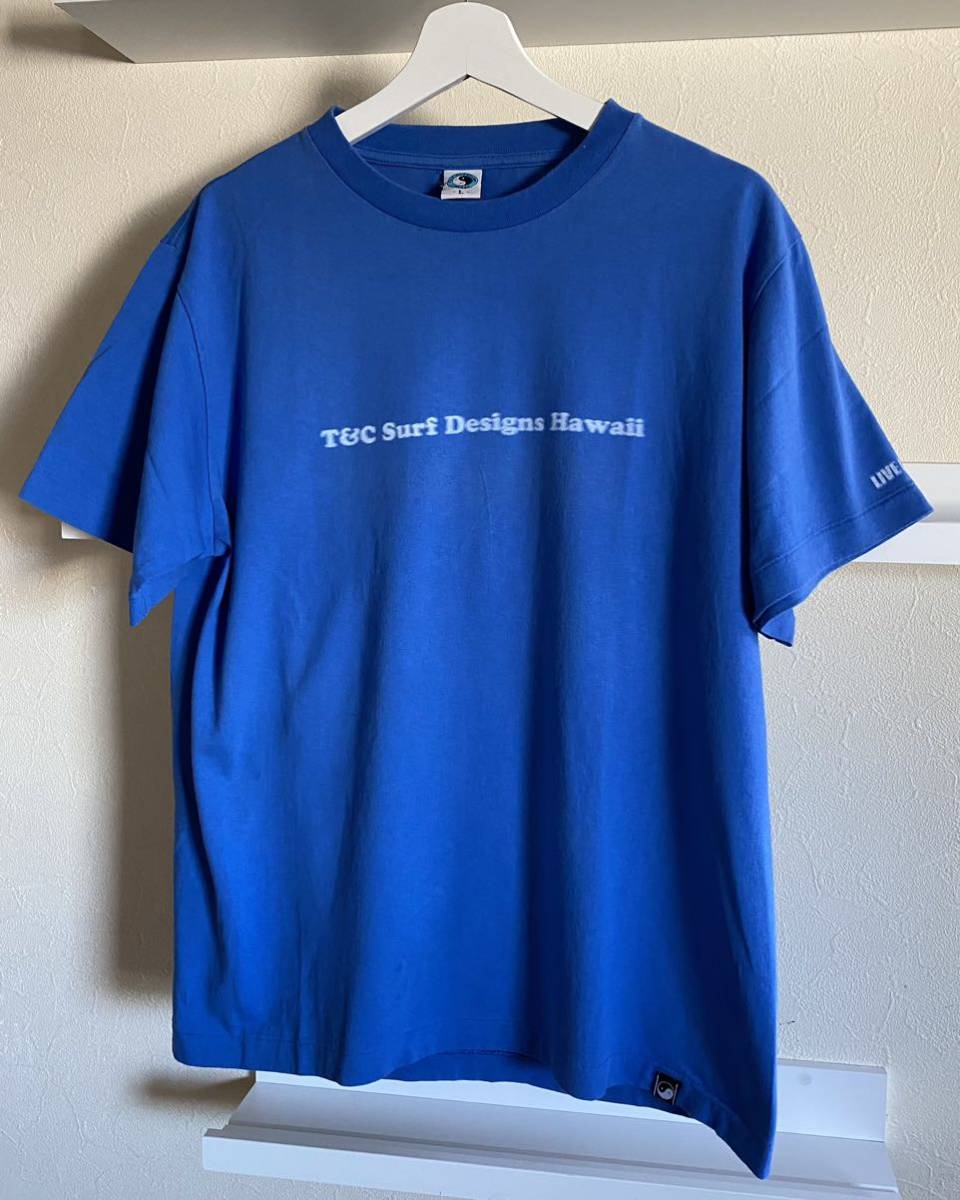 T&C タウン&カントリー Tシャツ バックプリント 青 サイズ L_画像4