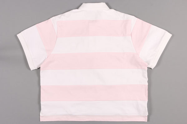 PRADA（プラダ） 半袖ポロシャツ UJN648 ホワイト x ピンク L 【S26120】_画像6