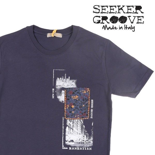 SEEKER GROOVE（シーカーグルーブ） Uネック半袖Tシャツ 3383 ネイビー M 22971 【S22972】