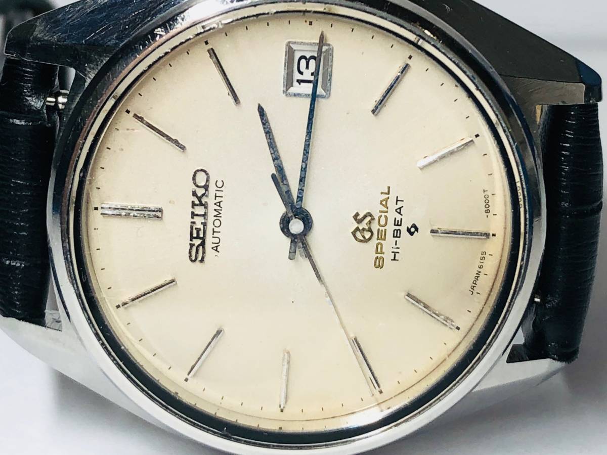 1日元開始！GS Grand Seiko SEIKO 6155-8000古董61 GS手錶男士自動上鍊特別高節拍 原文:1円スタート! GS グランドセイコー SEIKO 6155-8000 アンティーク 61GS 腕時計 メンズ オートマチック 自動巻き スペシャル ハイビート