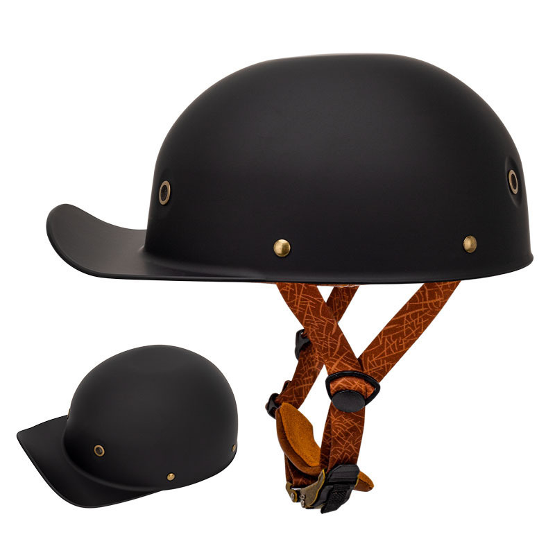 ハーフヘルメット 半キャップヘルメット レトロ 野球帽 オープンフェイスヘルメット ヴィンテージスタイル 軽量 男女兼用D-サイズ：L_画像1