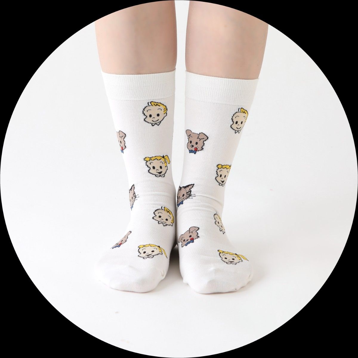 【新品】ダルピンク*総柄ソックス/靴下屋 タビオ×OSAMUGOODS/オサムグッズ 桃色 ピンク*昭和レトロ オールシーズン