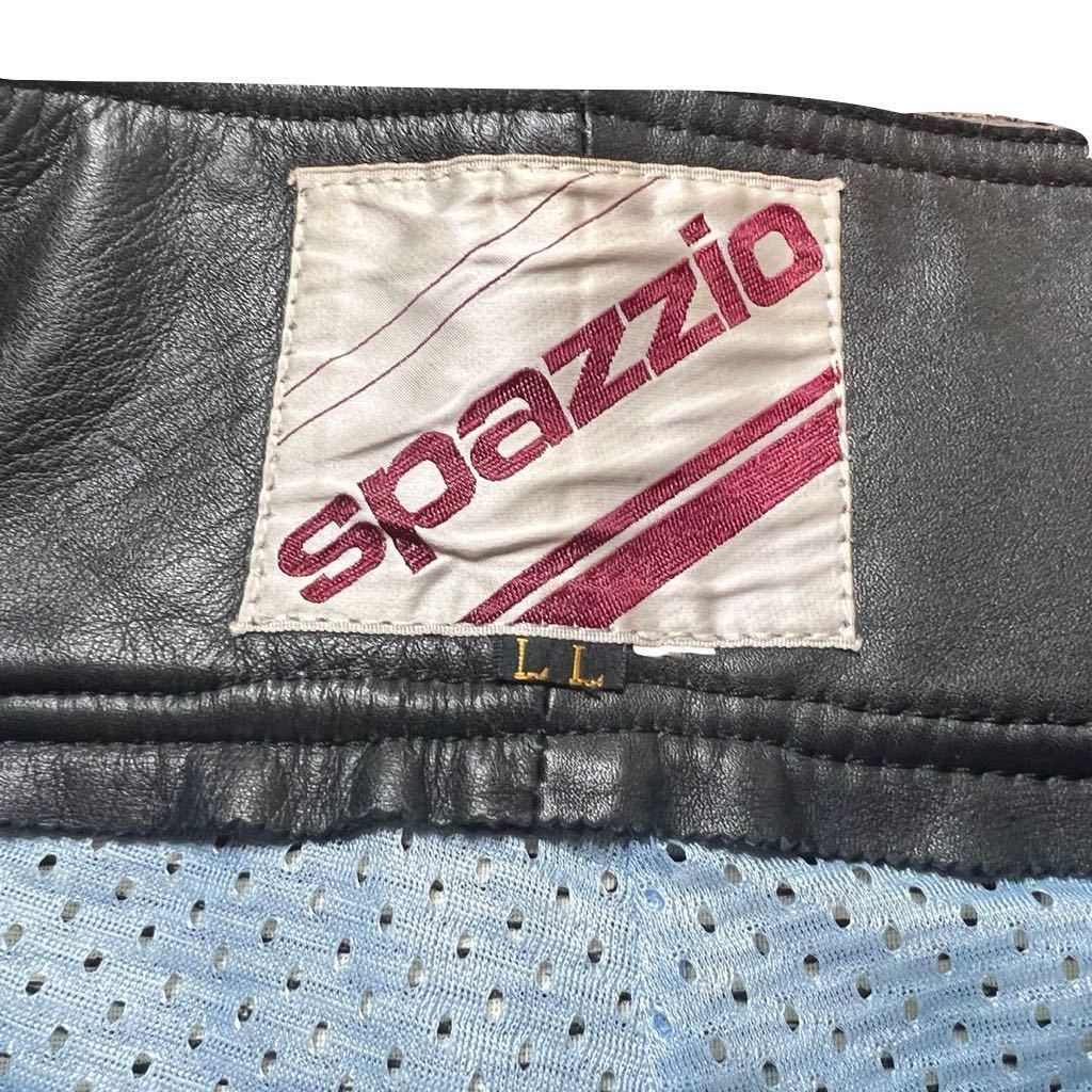 即決★SPAZZIO★パッド LL XL ライディングパンツ コミネ レザーパンツ ブラック 黒 本革 本皮 ツーリング