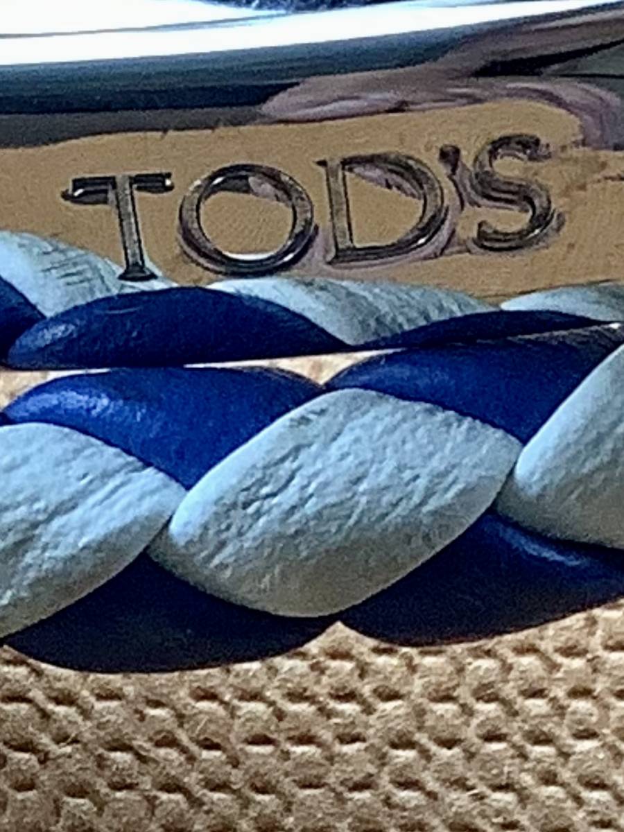 TOD'S レザーブレスレット ブルー、ホワイト 人気メーカー・ブランド