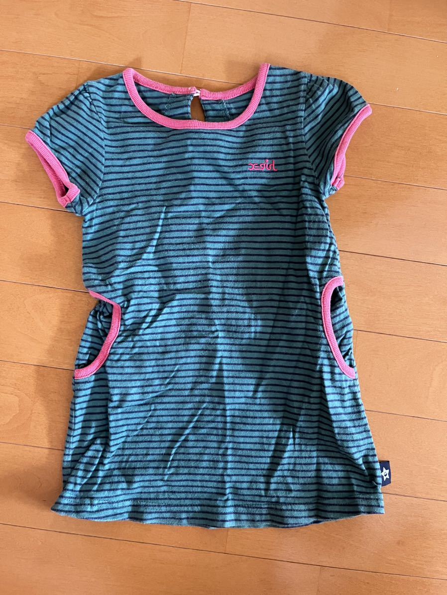 X-girl STAGES/ X-girl stage z baby border green One-piece 2T 90