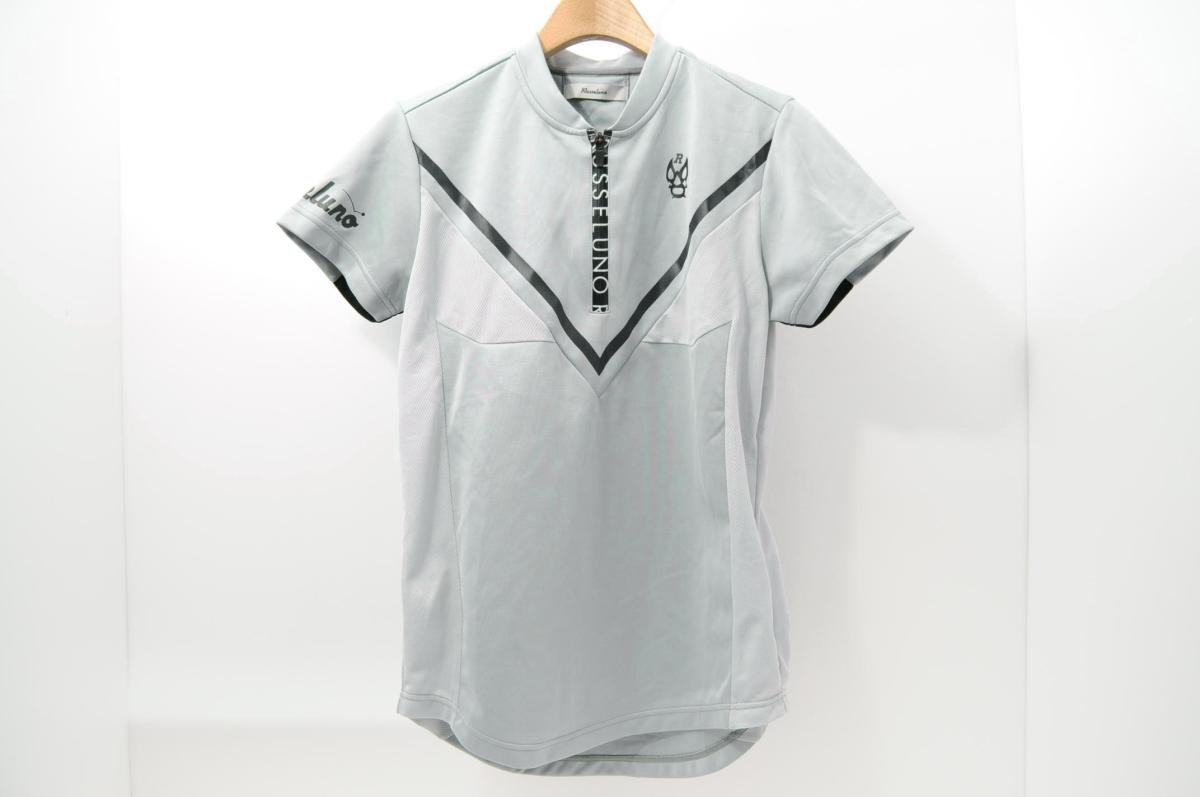 激安 coco☆美品☆ラッセルノ☆半袖ハーフジップシャツ☆グレー☆4(M