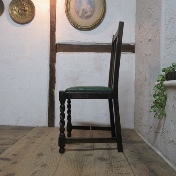 イギリス アンティーク 家具 ダイニングチェア 椅子 イス ツイストレッグ 店舗什器 カフェ 木製 オーク 英国 DININGCHAIR 4314eの画像7