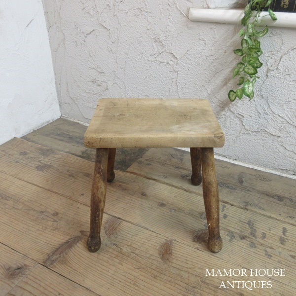 イギリス アンティーク 家具 木味感のある スツール シャビー 椅子 イス 店舗什器 英国 OTHERCHAIR 4322e