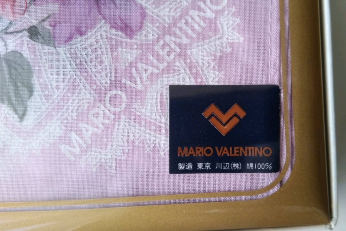 《送込》（K85）【MARIO VALENTINO(バレンチノ）】ハンカチ　3枚（3色）　花柄　46㎝角　綿100％　製造：川辺㈱　撮影時開封　長期自宅保管_画像6