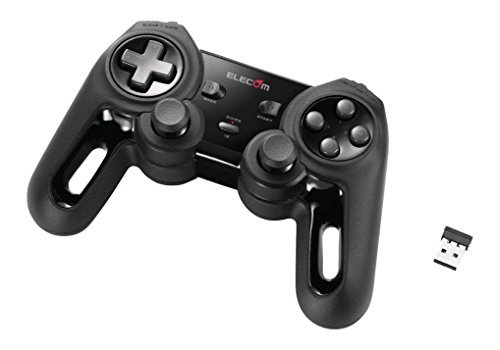 エレコム ワイヤレス ゲームパッド 13ボタン Xinput 振動 連射 高耐久 ブラック JC-U4113SBK_画像1