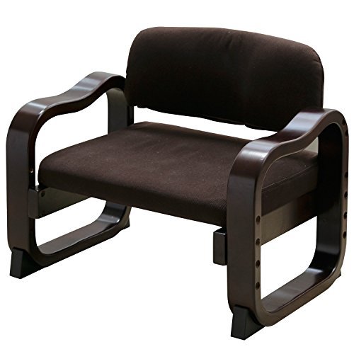 【日本製】 ローバック 高座椅子 山善 立ち座りがラク WYZ-55(DBR) ダークブラウン 組立品 腰にフィットする背もたれ 高さ調節可能 座椅子