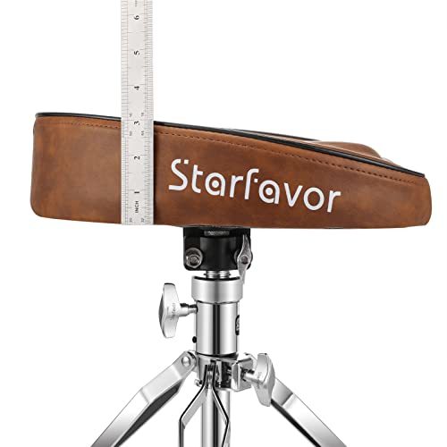 Starfavor ドラムスローン ドラムスツール 回転式 高さ調整 ドラム 椅子 (ブラウン)_画像6