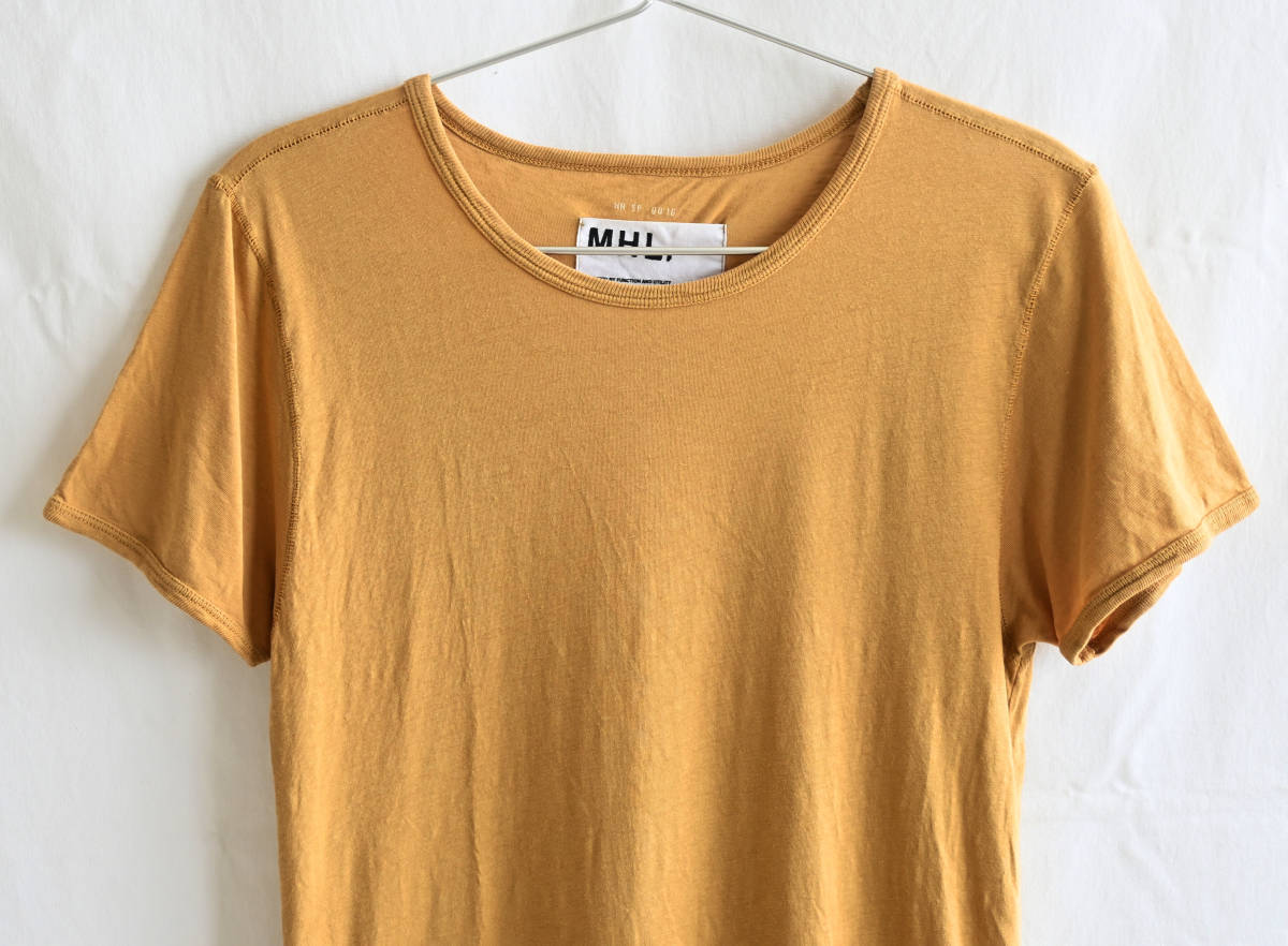  即決【MHL by MARGARET HOWELL】コットン×麻 ヘンプ Tシャツ/レディースⅡ/マスタード/2013年頃の完売モデル/578-168175/アングローバル_画像5