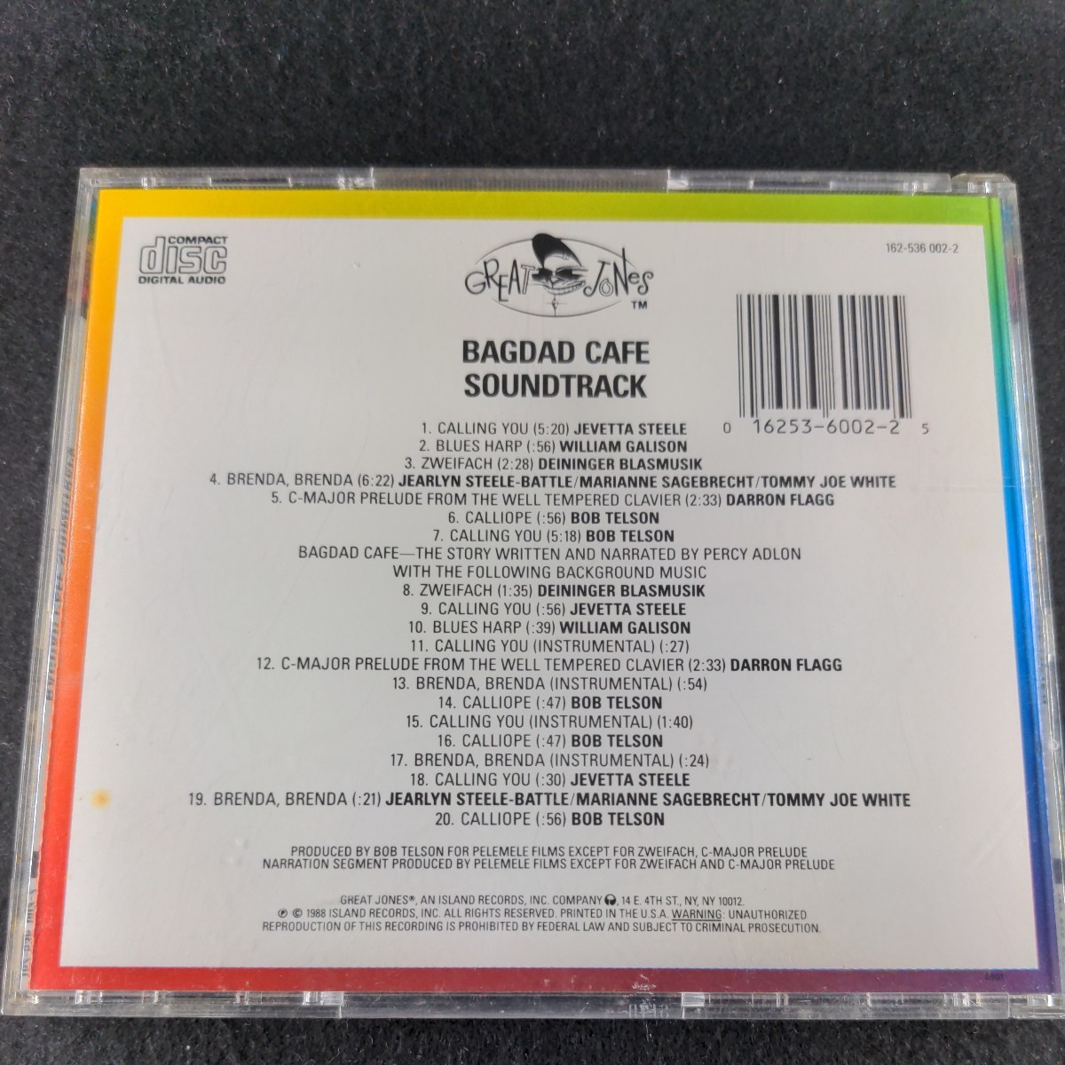 20-99【輸入】Bagdad Cafe: Original Motion Picture Soundtrack Bob Telson_画像3