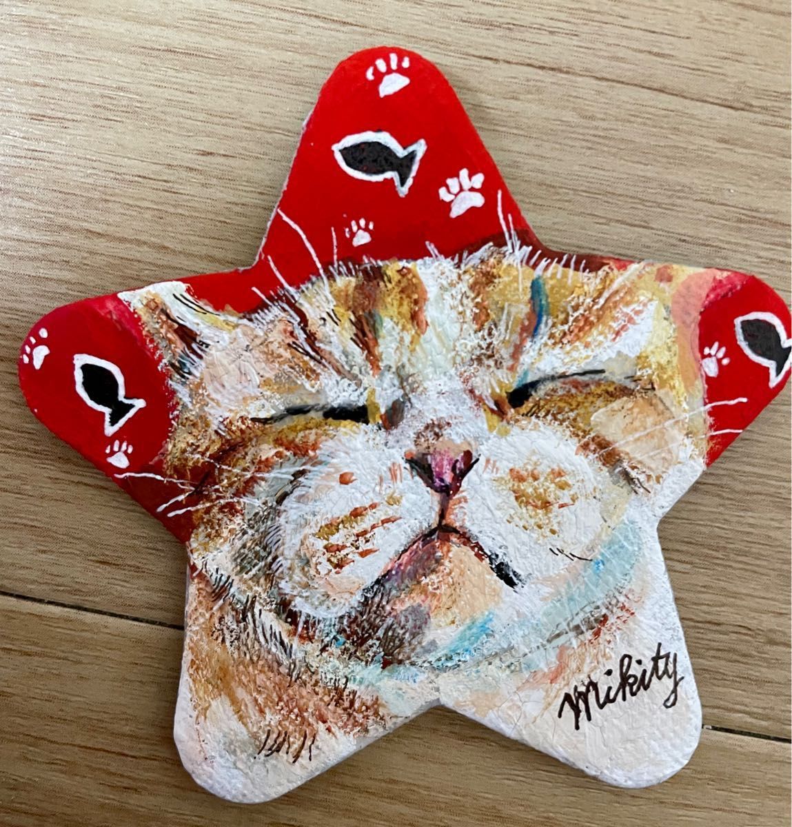 キャンバスマグネット　マグネットキャンバス　ハンドメイド　マグネット　アクリル画　アクリル絵の具　猫　ねこ　にゃんこ　猫ちゃん　絵