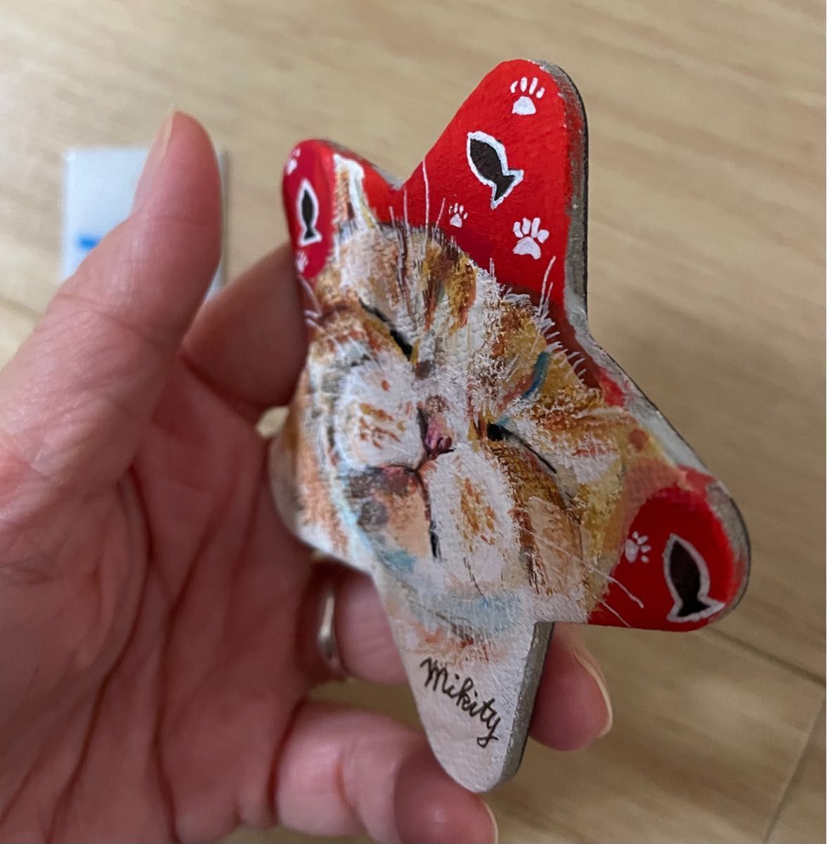 キャンバスマグネット　マグネットキャンバス　ハンドメイド　マグネット　アクリル画　アクリル絵の具　猫　ねこ　にゃんこ　猫ちゃん　絵