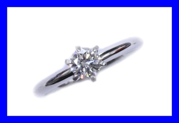 ○新品同様 極上品 プラチナ 一粒ダイヤ 0.363ct デザインリング 指輪