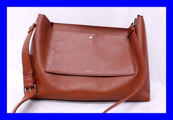 ● Реальная теория теория красивая продукт диагональная сумка для плеча на плечо одна сумка сумки для сумки 2way коричневая кожаная кожа Z1646
