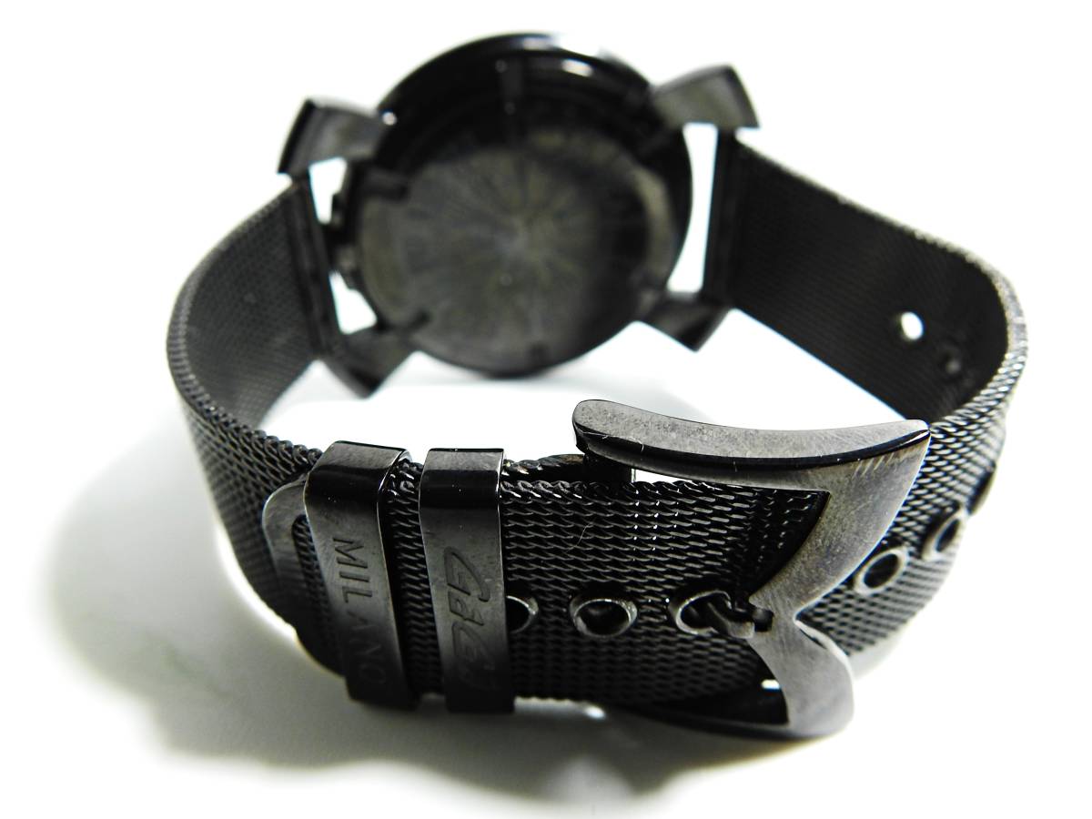 ガガミラノ マヌアーレ スリム 46mm ブラックPVD マルチカラー