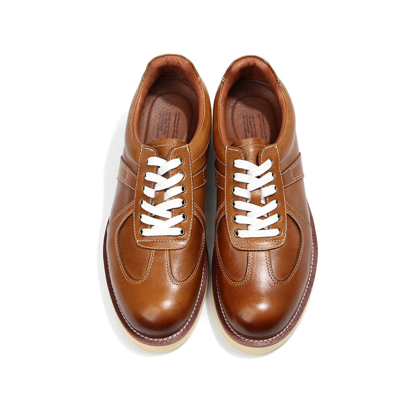  кожа спортивные туфли 27.0cm мужской обувь натуральная кожа Brown телячья кожа шнур обувь casual 2002-5BR