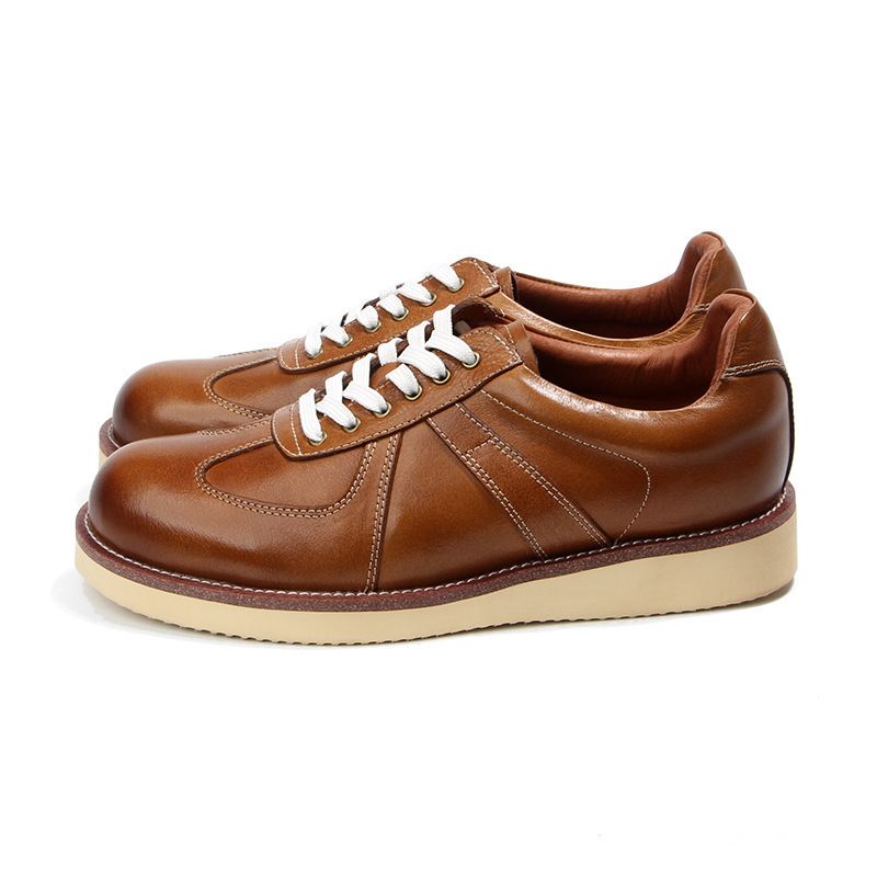  кожа спортивные туфли 27.0cm мужской обувь натуральная кожа Brown телячья кожа шнур обувь casual 2002-5BR