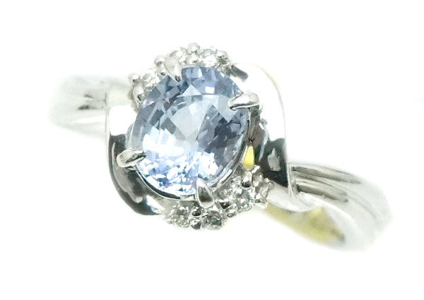 日本製】 中古 良品 Pt900プラチナ カラーストーンリング 1.41カラット