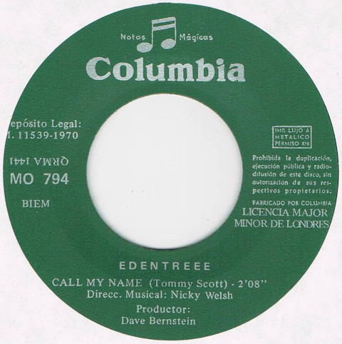 ●EDENTREE / YOU ARE ALL I NEED / CALL MY NAME [SPAIN 45 ORIGINAL 7inch シングル MOD GARAGE BEAT 試聴]_画像4