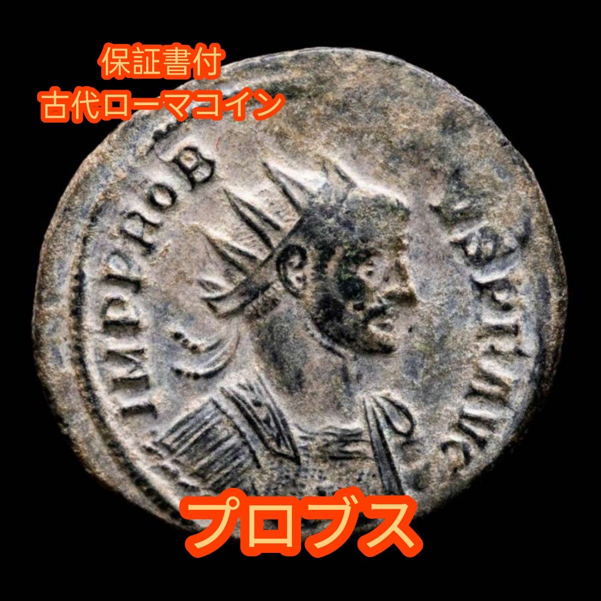 【保証書付】 古代ローマコイン 皇帝プロブス 銀メッキ銅貨  230708a