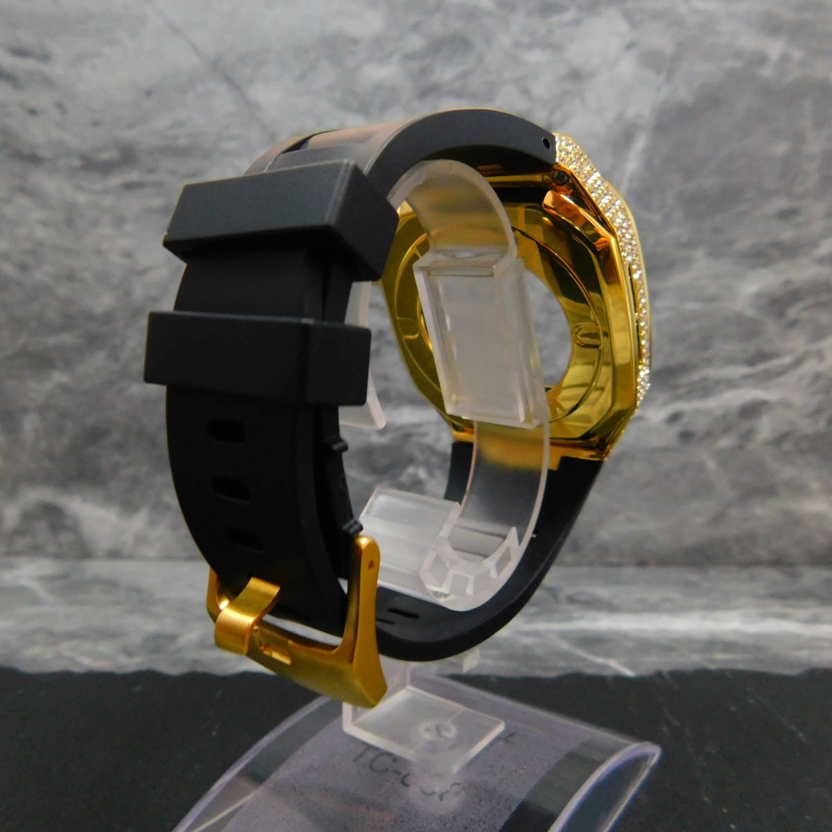 最高級CZダイヤ　Apple Watch カバー　44mm 45mm　ゴールデンコンセプト好きに　ステンレスケース　GOLD×CZダイヤ_画像7